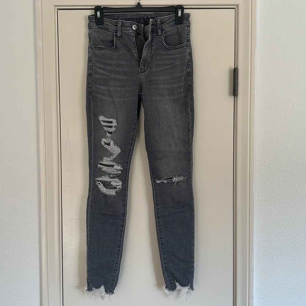 American Eagle Next Level Stretch Grey Jeans, size 2 regular